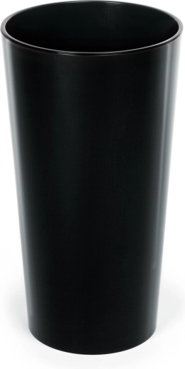Pot de fleurs Lilia 30 cm avec insert, noir brillant