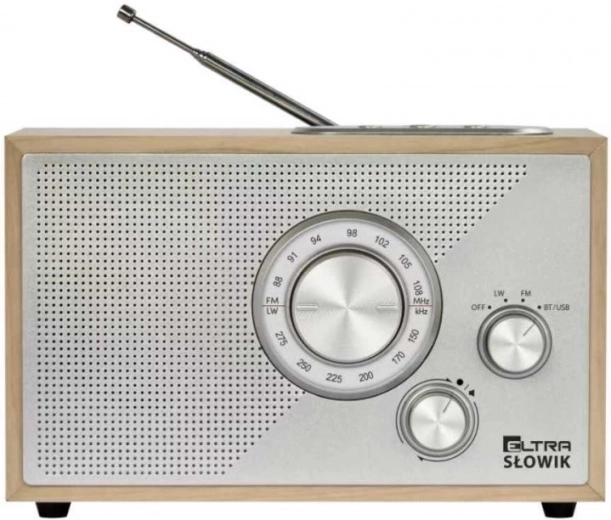 Radio de table Słowik avec USB et Bluetooth, bois brun clair