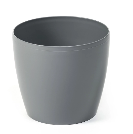 cache-pot magnolia 25 cm gris brillant housse en plastique sans drainage