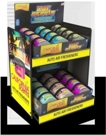 California Scents présentoir de comptoir pour parfums de voiture – présentoir double plateau (24 pcs)