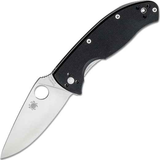 Spyderco Tenacious couteau de poche, tranchant lisse, satin, G10 noir