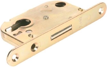 Serrure à encastrer à cylindre à pêne dormant K132, zinc blanc