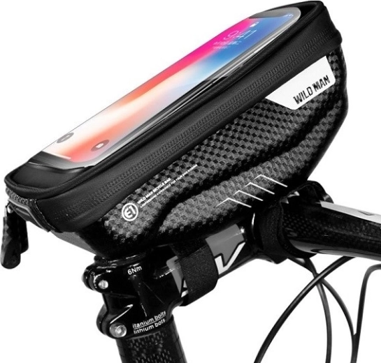 Sacoche de guidon Wildman S E1 avec support pour téléphone 1 l noire