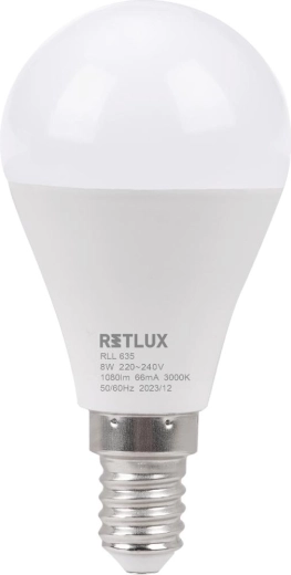 Ampoule LED Retlux mini globe E14 8 W blanc chaud
