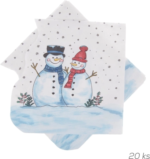 Serviettes en papier Bonhomme de neige 33 × 33 cm (20 pcs)