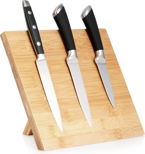 Support magnétique en bambou pour couteaux 24 × 21 cm