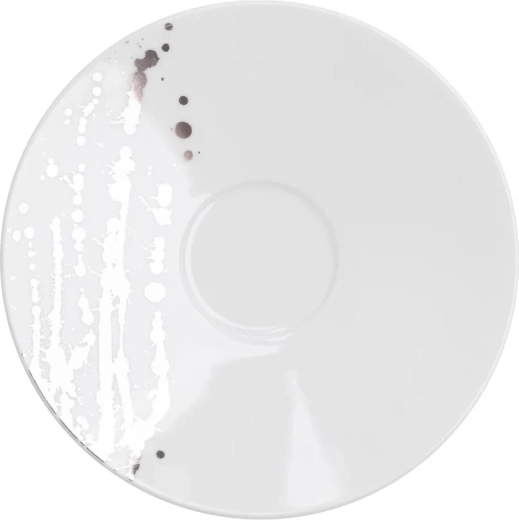 Soucoupe/assiette blanche Splendor 16 cm avec décor platine