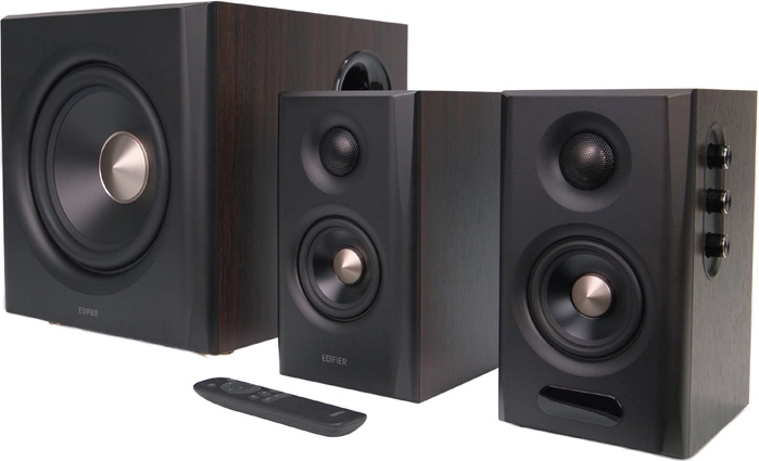 Edifier S355DB enceintes 2.1 avec caisson de basses sans fil (marron)