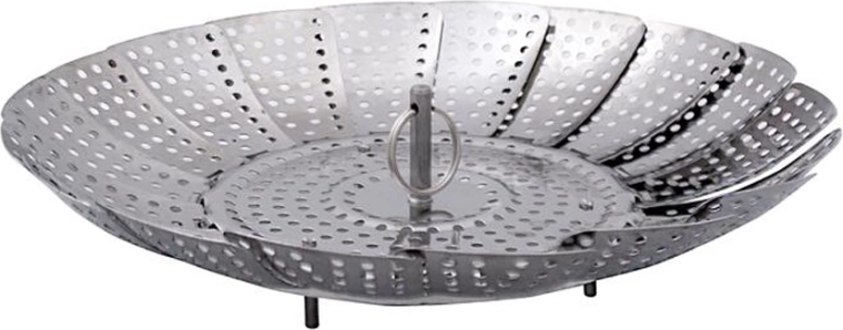 Cuit-vapeur en acier inoxydable pour boulettes et légumes 18 cm, extensible jusqu’à 28 cm