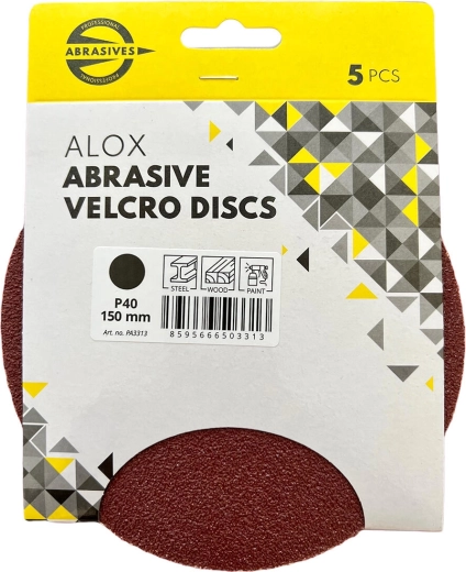Disque abrasif découpé 150 mm, grain 120, avec velcro (5 pcs)