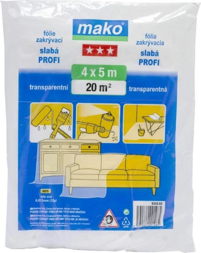 Film de protection PROFI 4 × 5 m, 12 µm, HDPE transparent