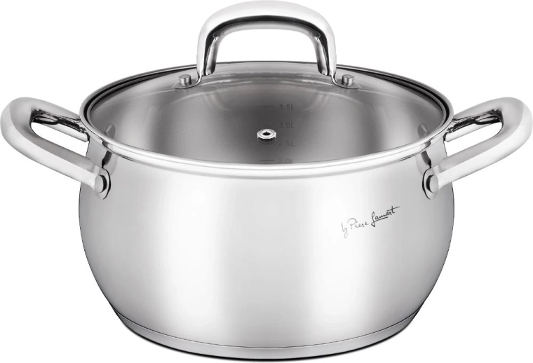 Faitout en acier inoxydable Lamart Shape avec couvercle, 4,4 l