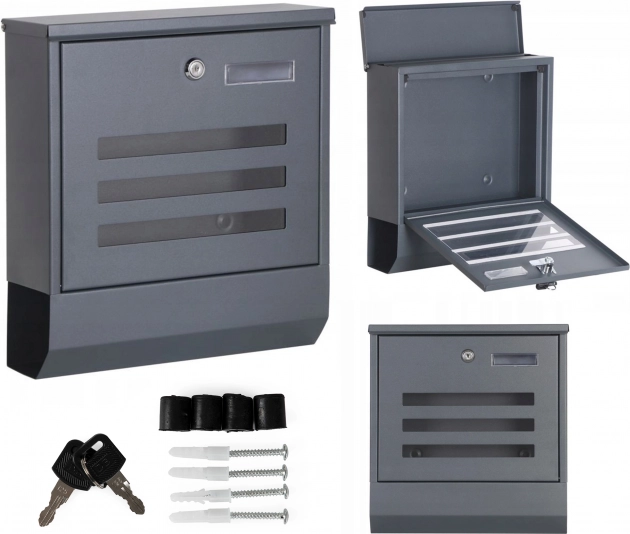 Boîte aux lettres avec tube à journaux ModernHome, acier galvanisé, anthracite