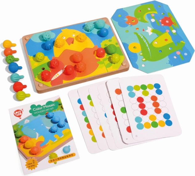 Mosaïque et broderie avec chevilles