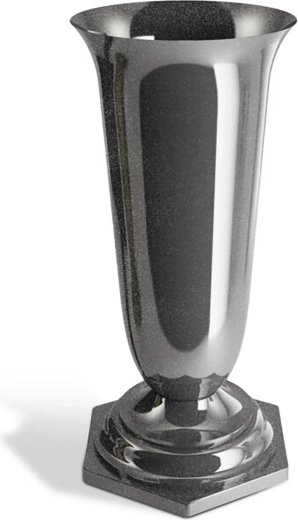 Vase de cimetière NATY 23 cm, graphite, plastique lesté