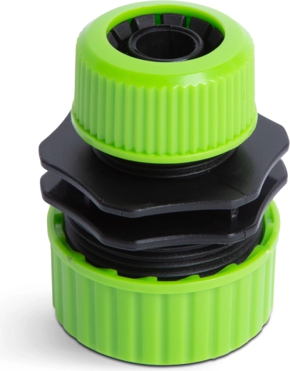 Adaptateur en plastique pour tuyau d'arrosage 1/2" à 3/4" vert/noir