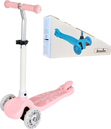 Trottinette tricycle pour enfants avec roue lumineuse – rose