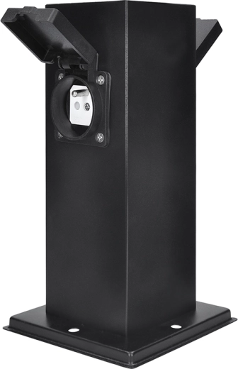 Solight borne électrique de jardin IP44 en acier inoxydable, 2 prises, noir