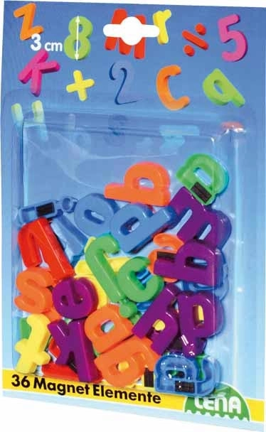 Lettres magnétiques colorées LENA – alphabet minuscule, 36 pièces