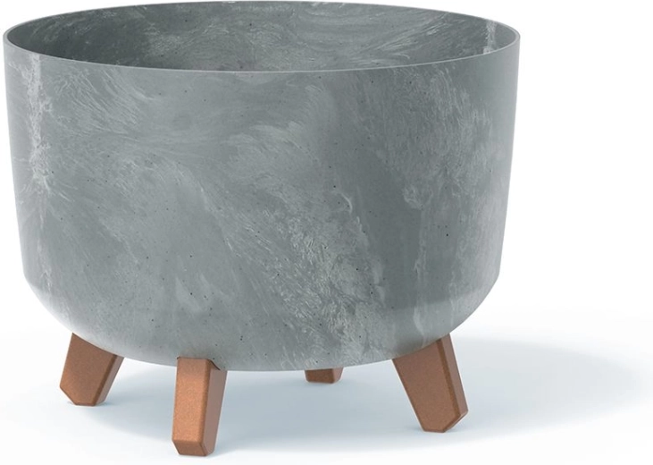 Pot de fleurs effet béton 29 cm gris GRACIA