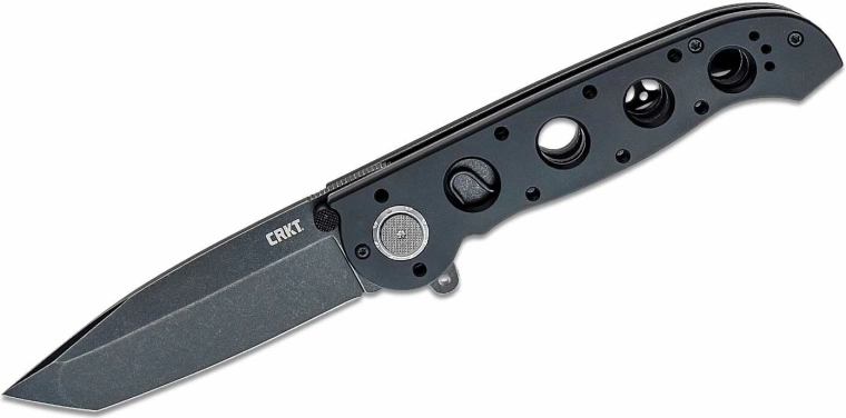 CRKT M16-04DB Couteau de poche Tanto 9,9 cm, Black Stonewash, aluminium noir