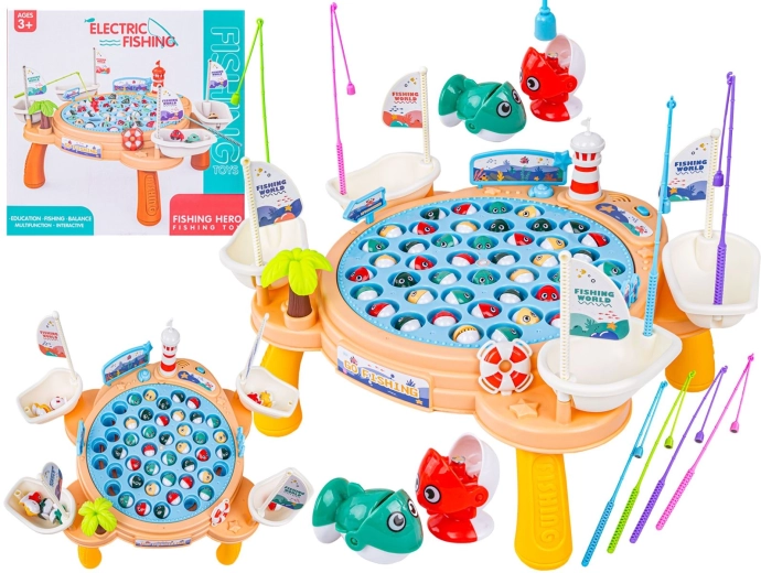 Jeu familial d’adresse : pêche aux poissons sur table