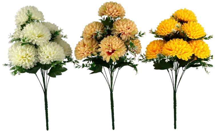 Branche artificielle – bouquet de chrysanthèmes 51 cm, assortiment de couleurs