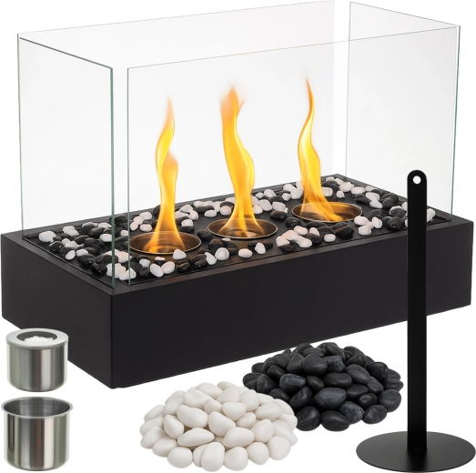 Biocheminée de table Kaminer au bioéthanol avec parois en verre 45 × 30 × 21 cm