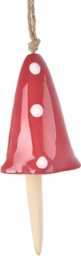Clochette décorative en céramique Amanite tue-mouches rouge