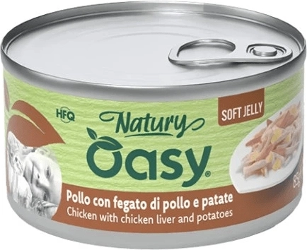 Oasy Natury gelée délicate poulet avec foies et pommes de terre 85 g
