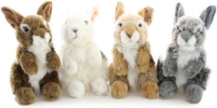 Petit lapin en peluche assis 20 cm