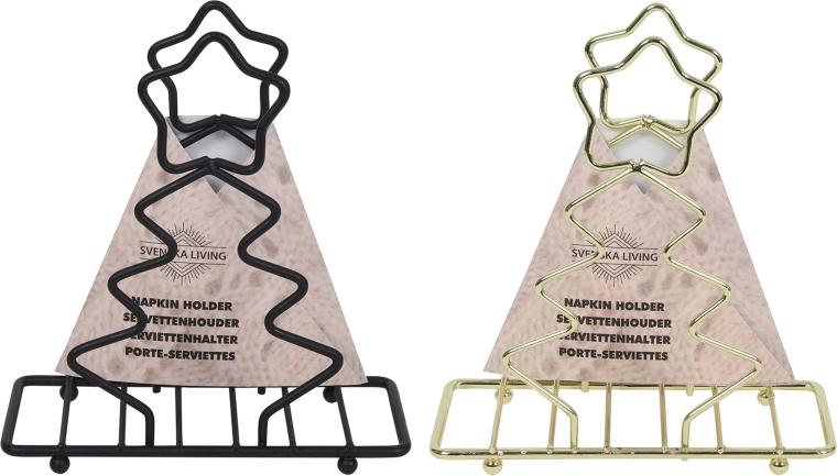 Porte-serviettes Sapin de Noël or/noir