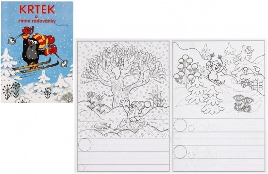Livre de coloriage A4 Taupe et joies d’hiver 21x29 cm
