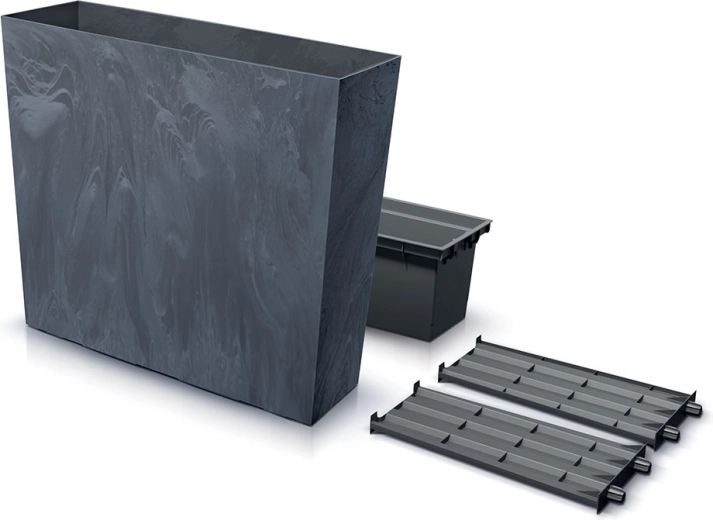 Jardinière haute avec insert URBI CASE Effet Béton T 77 cm anthracite