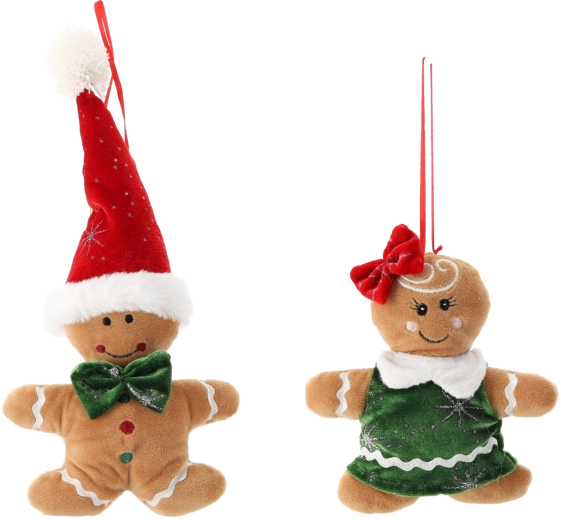 Figurine de Noël en pain d’épices garçon et fille 27 cm