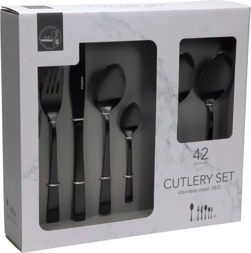Set de couverts 42 pièces noir