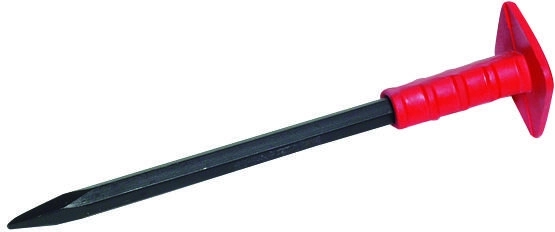 Burin de tailleur de pierre pointu avec protection PVC 300 mm