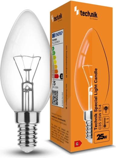 Ampoule spéciale bougie C35 25W E14 blanc chaud