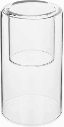 Bougeoir en verre transparent pour bougie chauffe-plat 10 cm