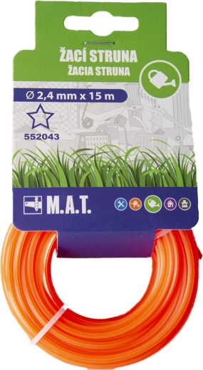 Fil de coupe de rechange 2,4 mm étoile, 15 m – nylon orange foncé