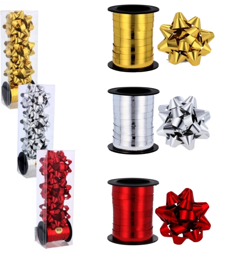 Coffret cadeau – ruban 20 m et petits nœuds 6 cm