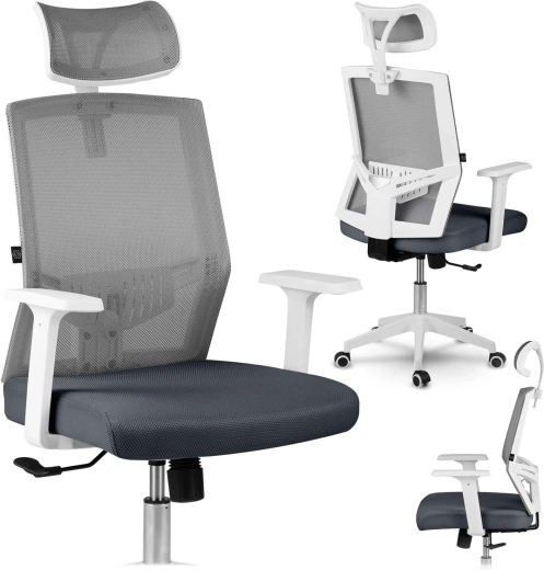 Chaise de bureau ergonomique en micro-maille Sofotel Rotar, gris foncé