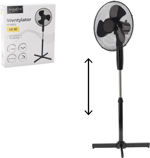 Ventilateur sur pied noir 45 W