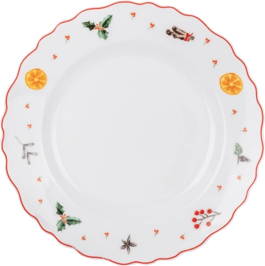 Assiette plate compartimentée Parfum de Noël 24,5 cm