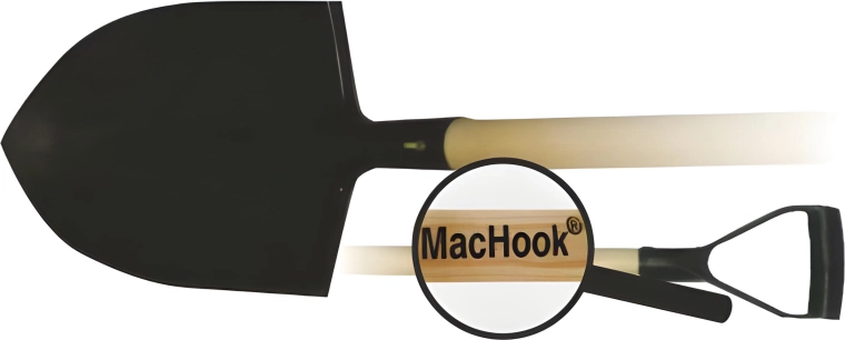 Bêche pointue avec manche en bois et poignée en Y