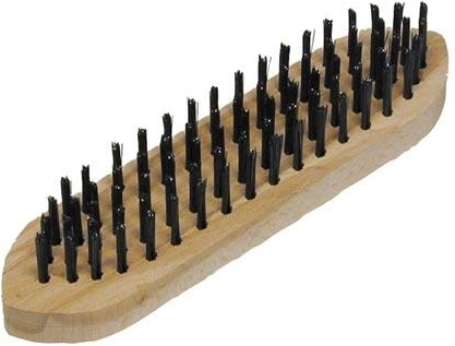 Brosse métallique manuelle en forme de bateau avec manche en bois