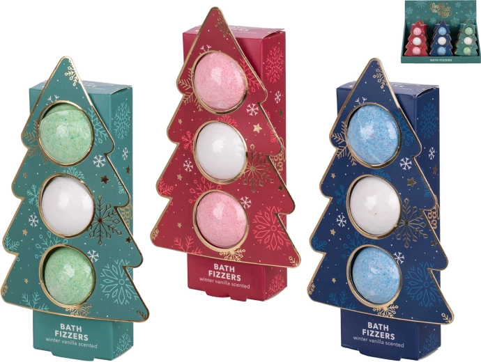 Coffret cadeau de Noël de bombes de bain effervescentes