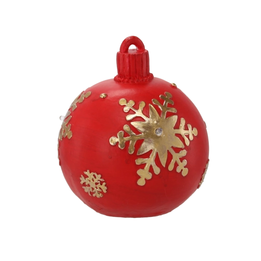 Boule de Noël rouge avec éclairage LED 16,5 cm