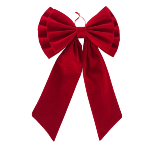 Nœud de Noël double rouge 45 × 78 cm