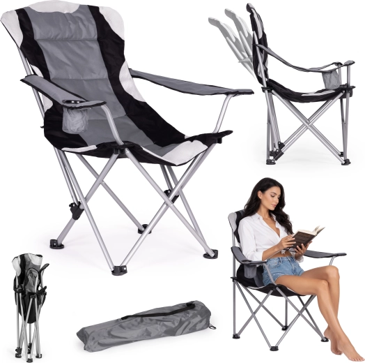 Fauteuil de camping pliant avec dossier inclinable et housse de transport MultiGarden